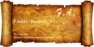 Faddi Avenár névjegykártya