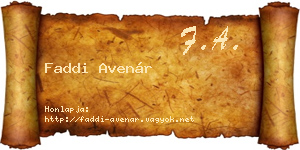 Faddi Avenár névjegykártya